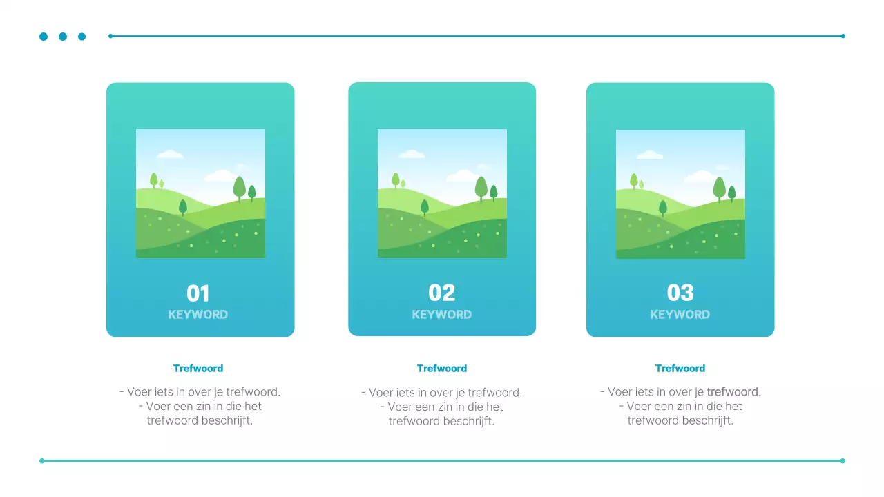 Een eenvoudige zakelijke presentatie in blauw en mint