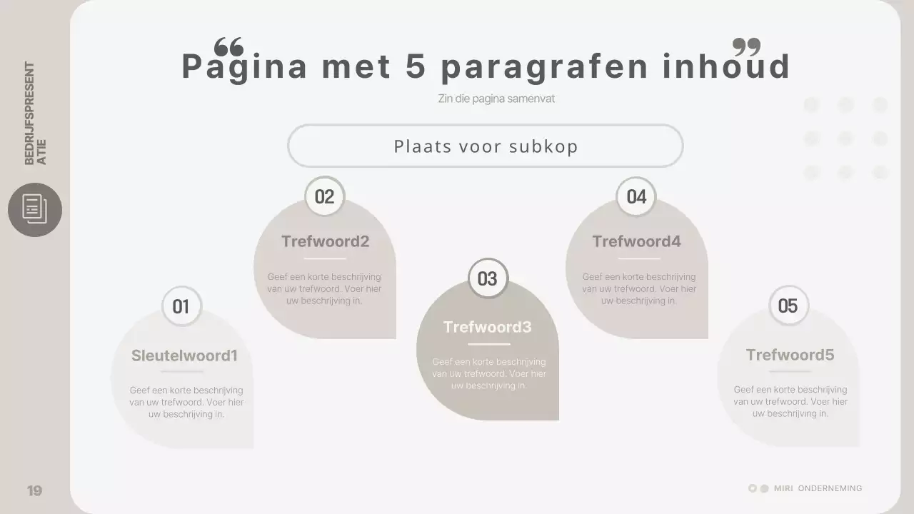 Een eenvoudige, beige bedrijfspresentatie