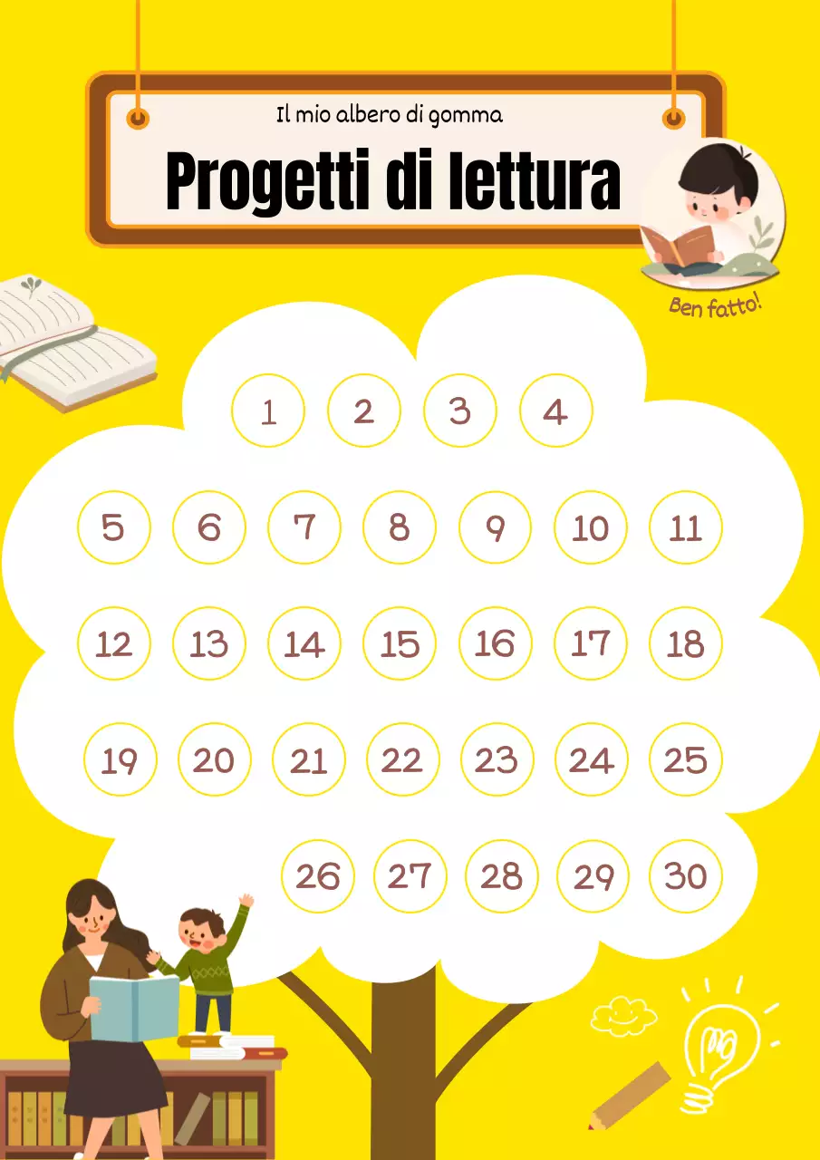 Simpatica copertina gialla con adesivo di lettura