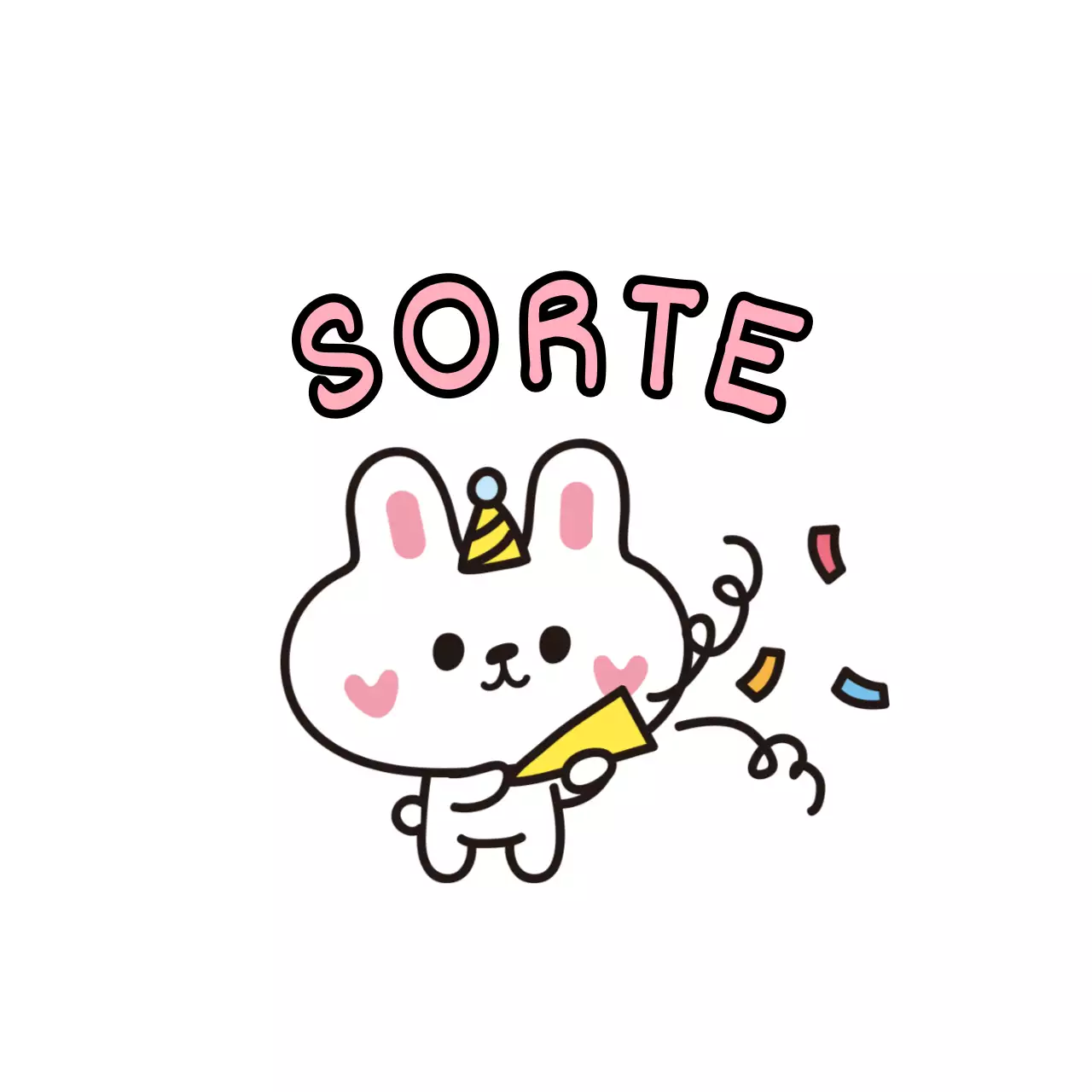Amuletos da sorte de conceito giro com personagens de coelhinhos de parabéns