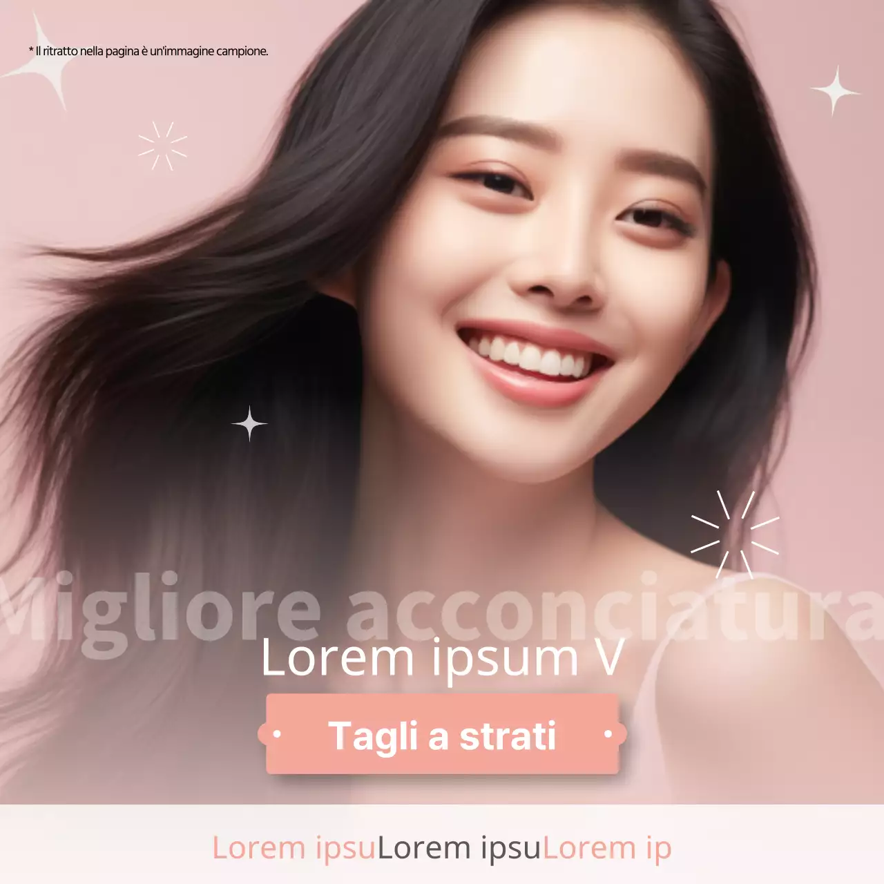 Promuovere l'acconciatura del mese con un tocco di rosa