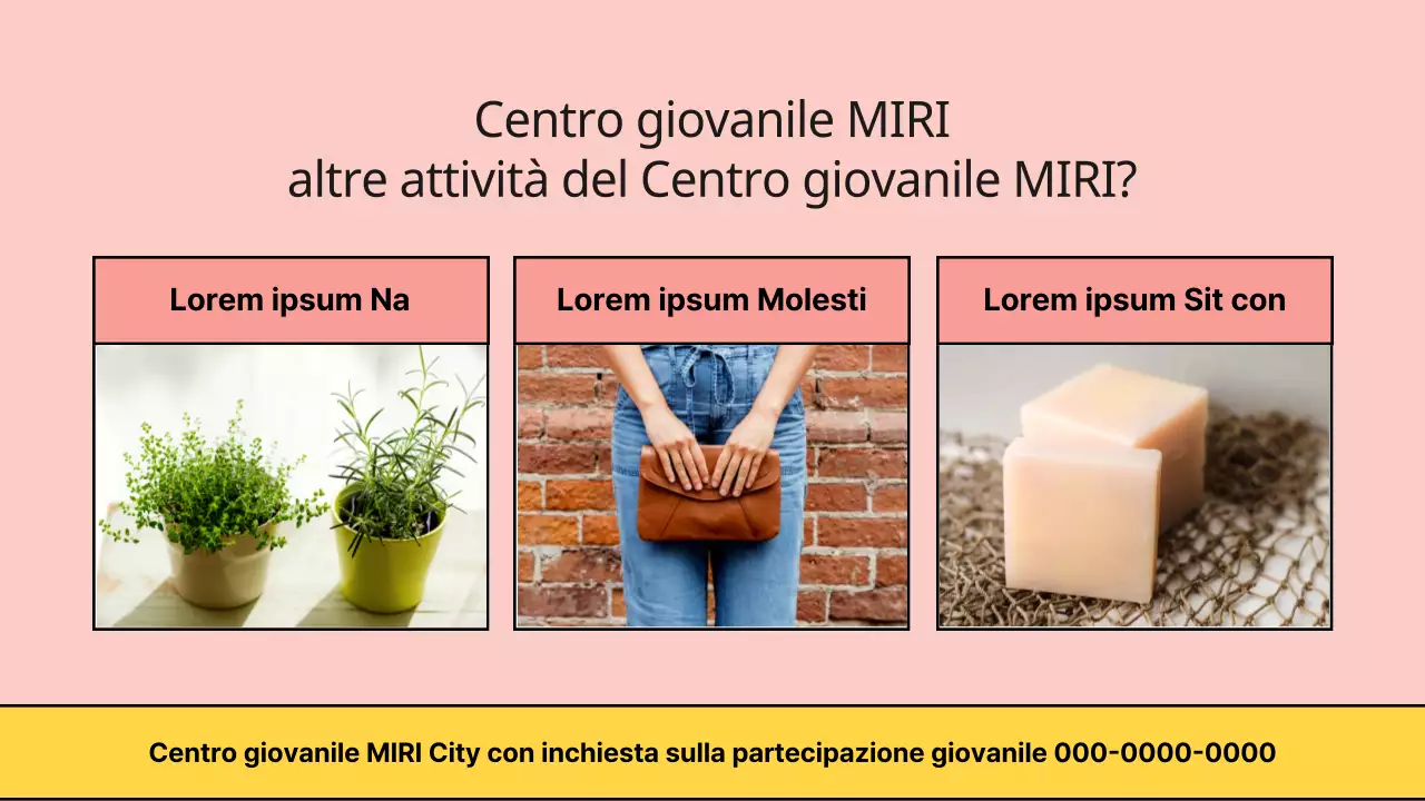 Presentazione del programma del centro giallo e rosa