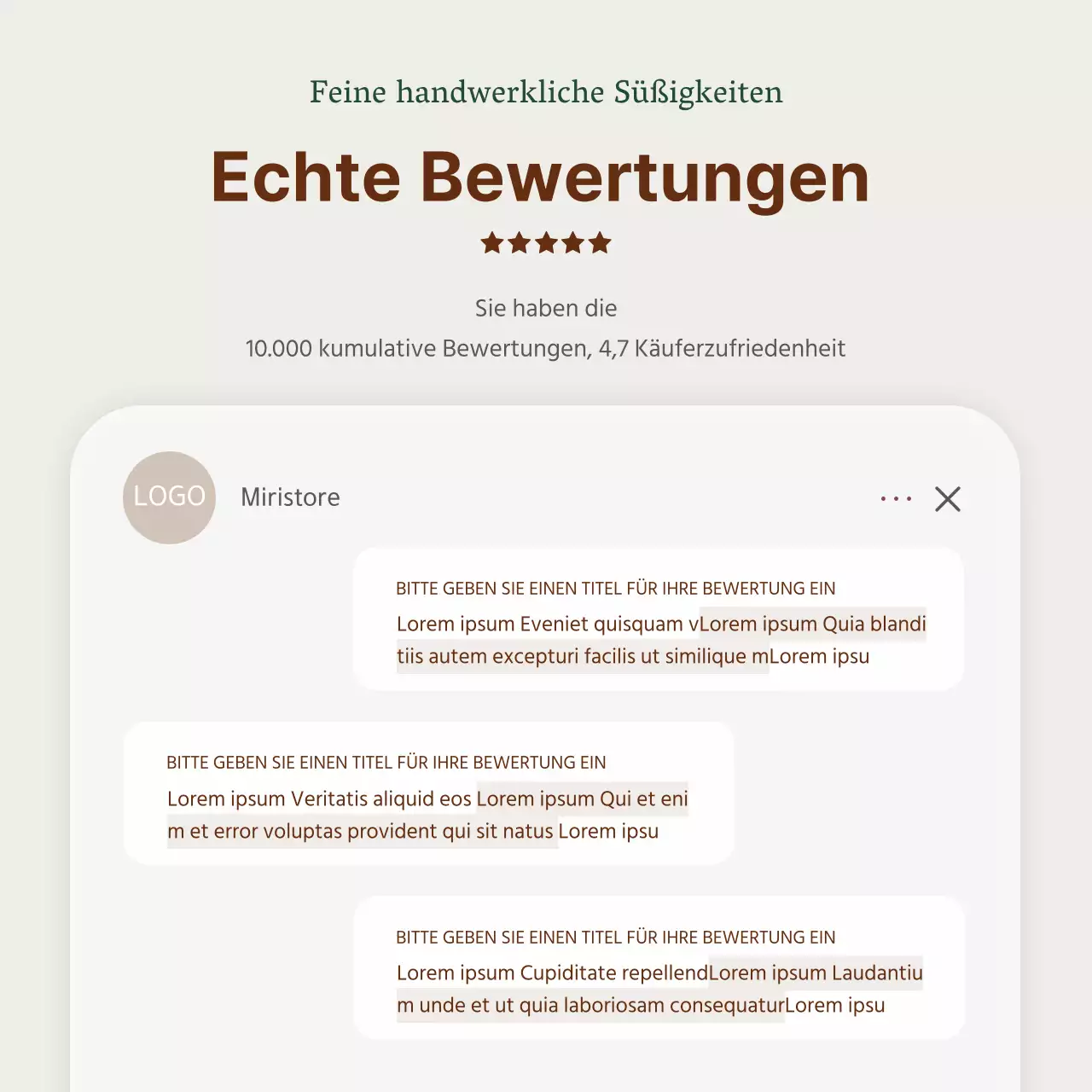 Werbung für ein einfaches hanwa Weihnachtsgeschenkset in Beige und Braun