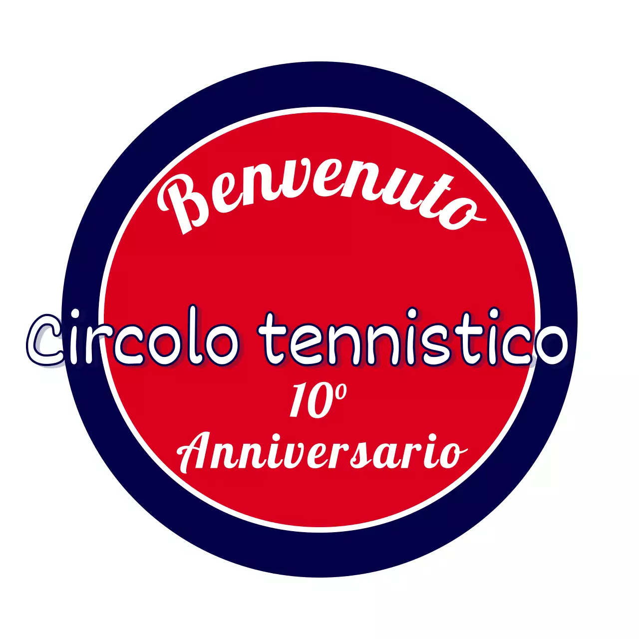 Club di tennis semplice e classico con carattere corsivo