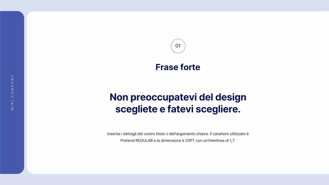 Testo semplice in blu per una relazione su cui si può scrivere molto