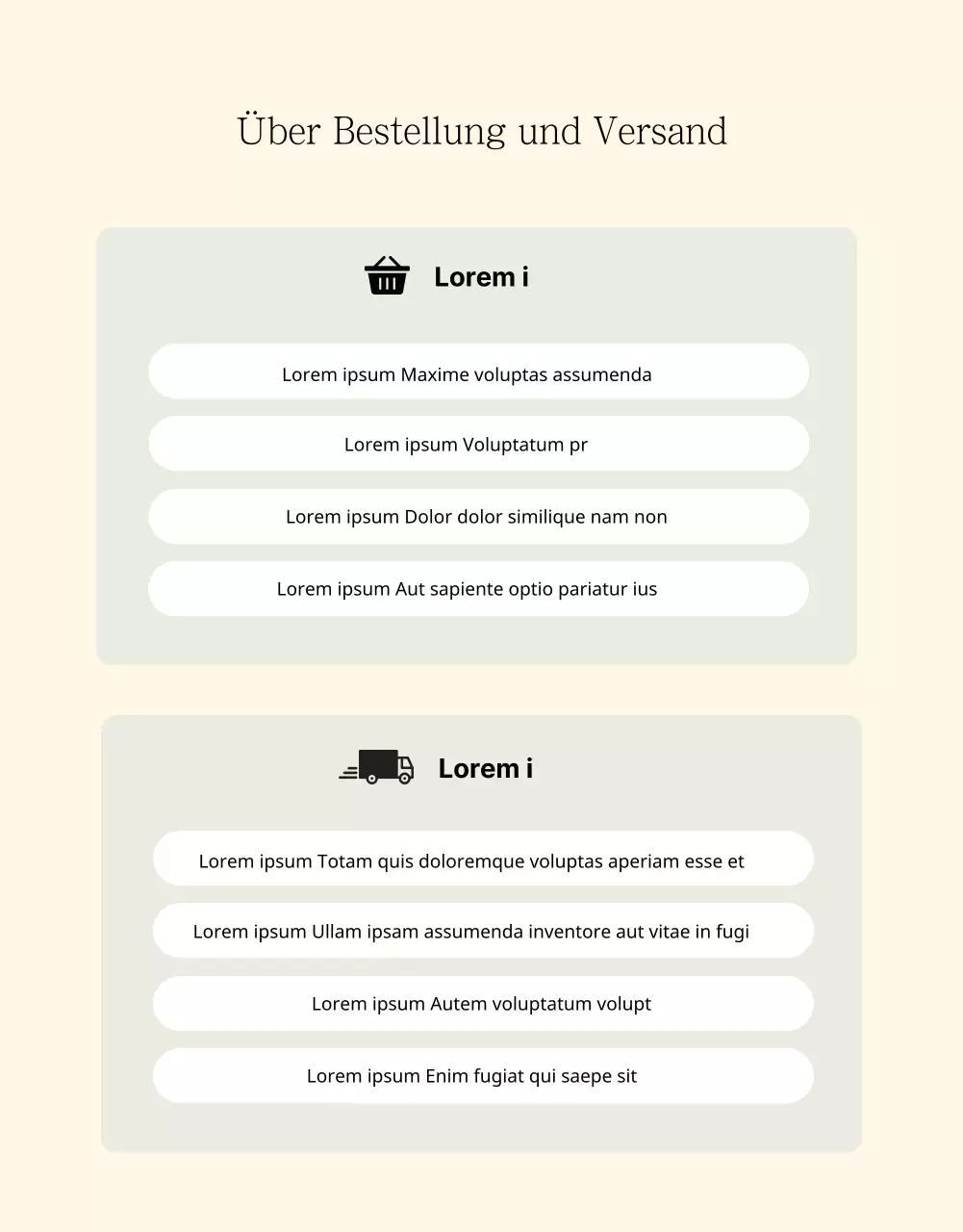 Ankündigung des Verkaufs einer einfachen beige-elfenbeinfarbenen Torte