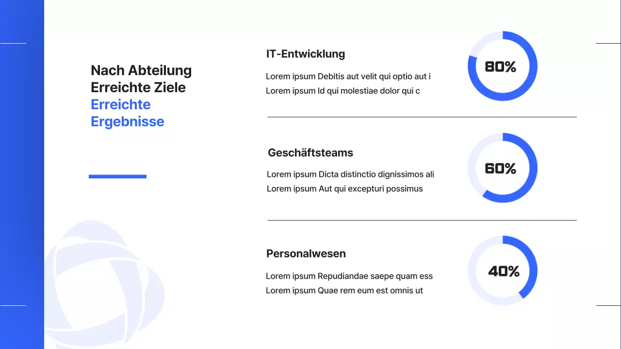 Ein einfacher Leistungsbericht zum Jahresende in Blau