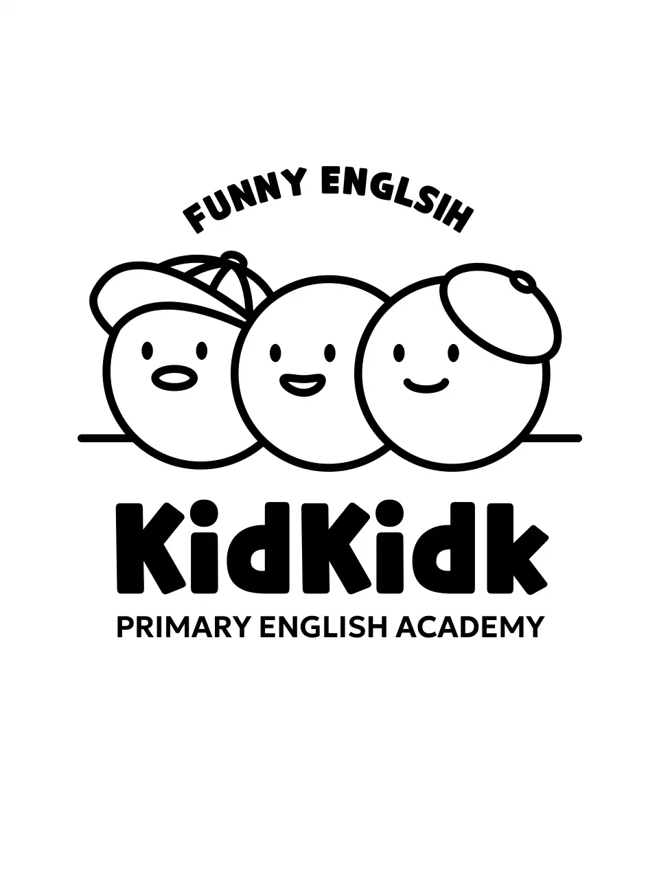English school design with cute circle illustration