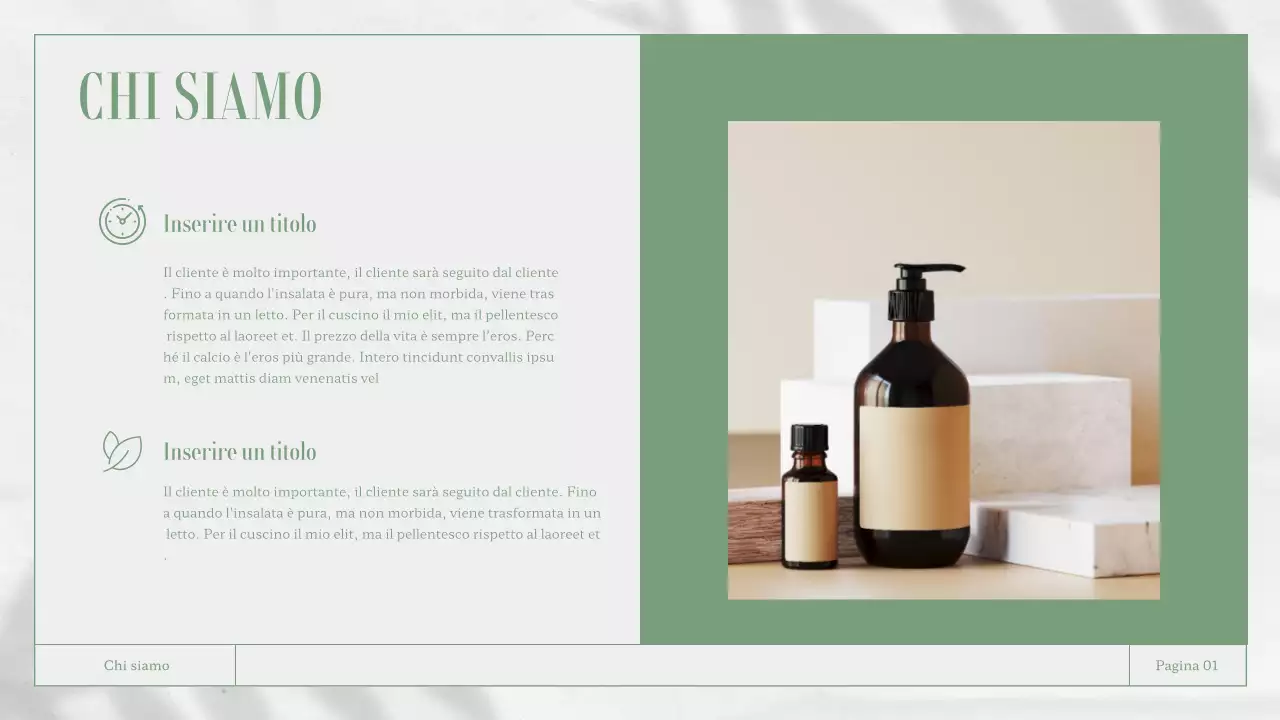 Materiale per relazioni aziendali a tema natura bianco e verde