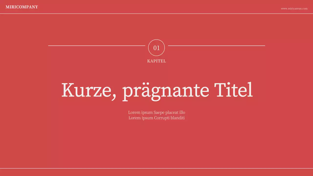 Minimalistische Nummerierungspräsentation in Elfenbeinrot