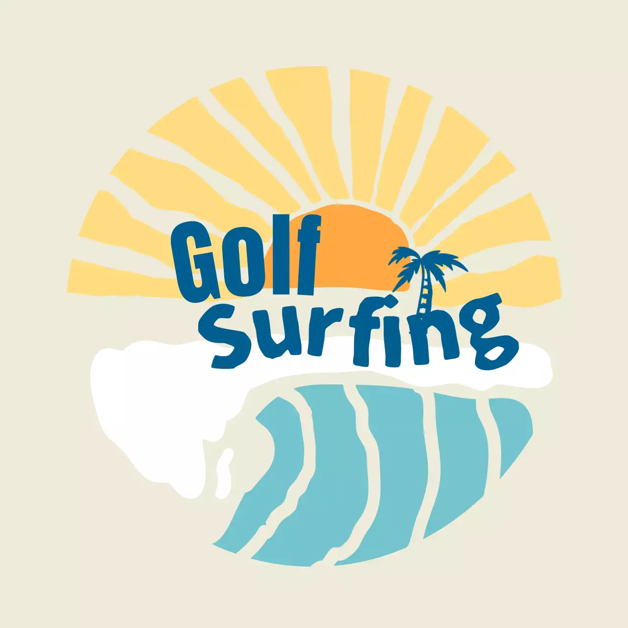 Een surfclub met illustraties van vintage tekeningen