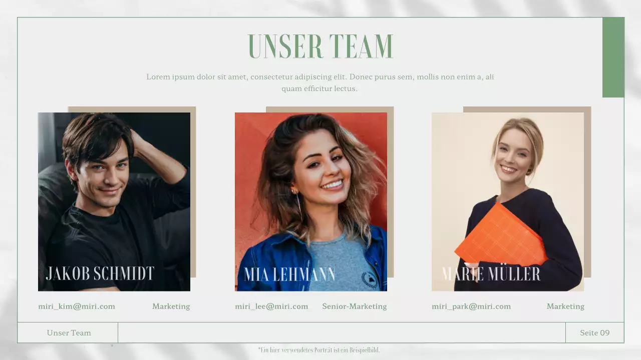 Weißes und grünes Geschäftsberichtsmaterial zum Thema Natur