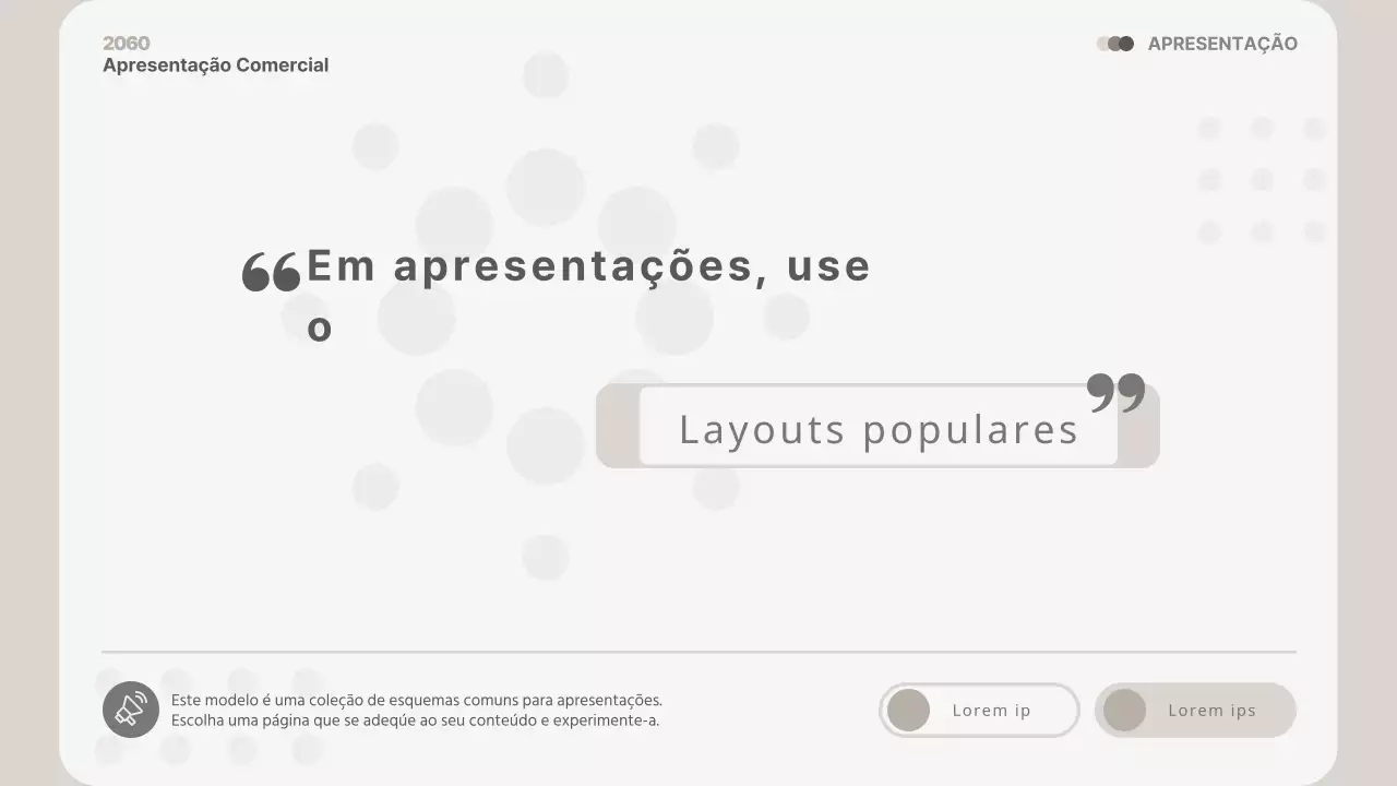 Uma apresentação comercial simples e bege
