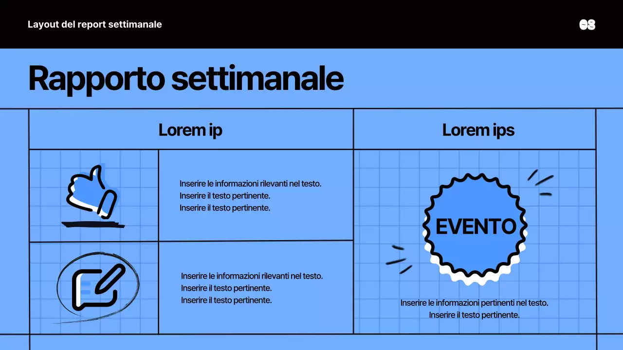 Materiale per riunioni kitsch in blu