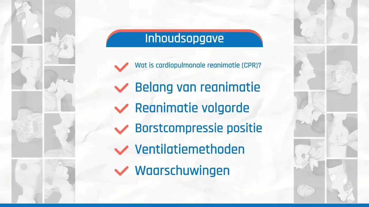 Eenvoudig reanimatiemateriaal in blauw