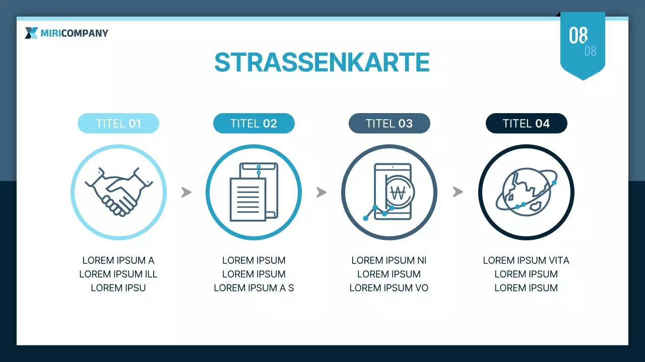 Einfache Geschäftspräsentation in Minze und Marineblau