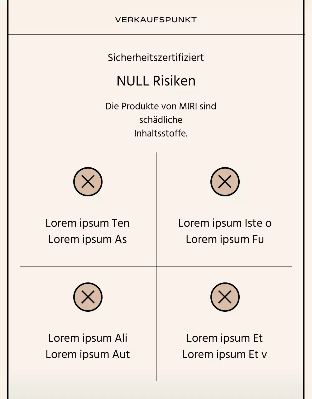 Basic-Style in Schwarz und Beige Markenzeichen des Handels