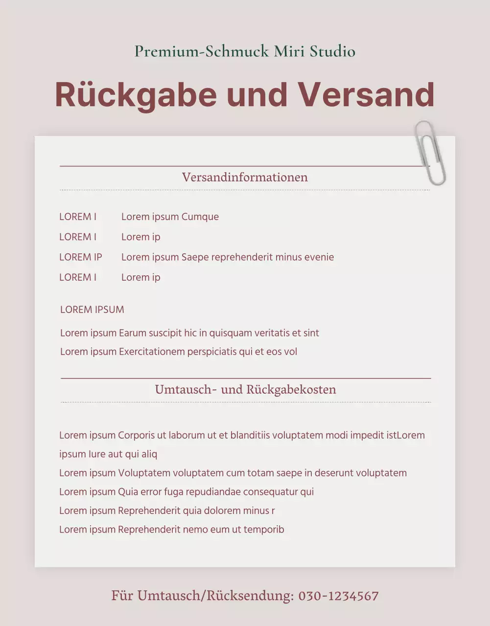 Eine Anzeige, die ein Lookbook mit trendigen Schmuckaccessoires in Rosa und Braun verkauft.