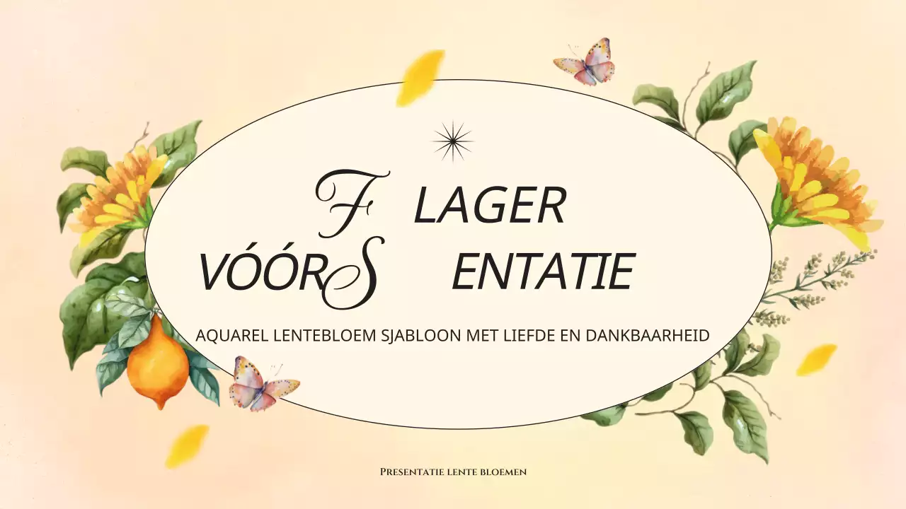 Klassieke lentebloemenpresentatie in geel en groen