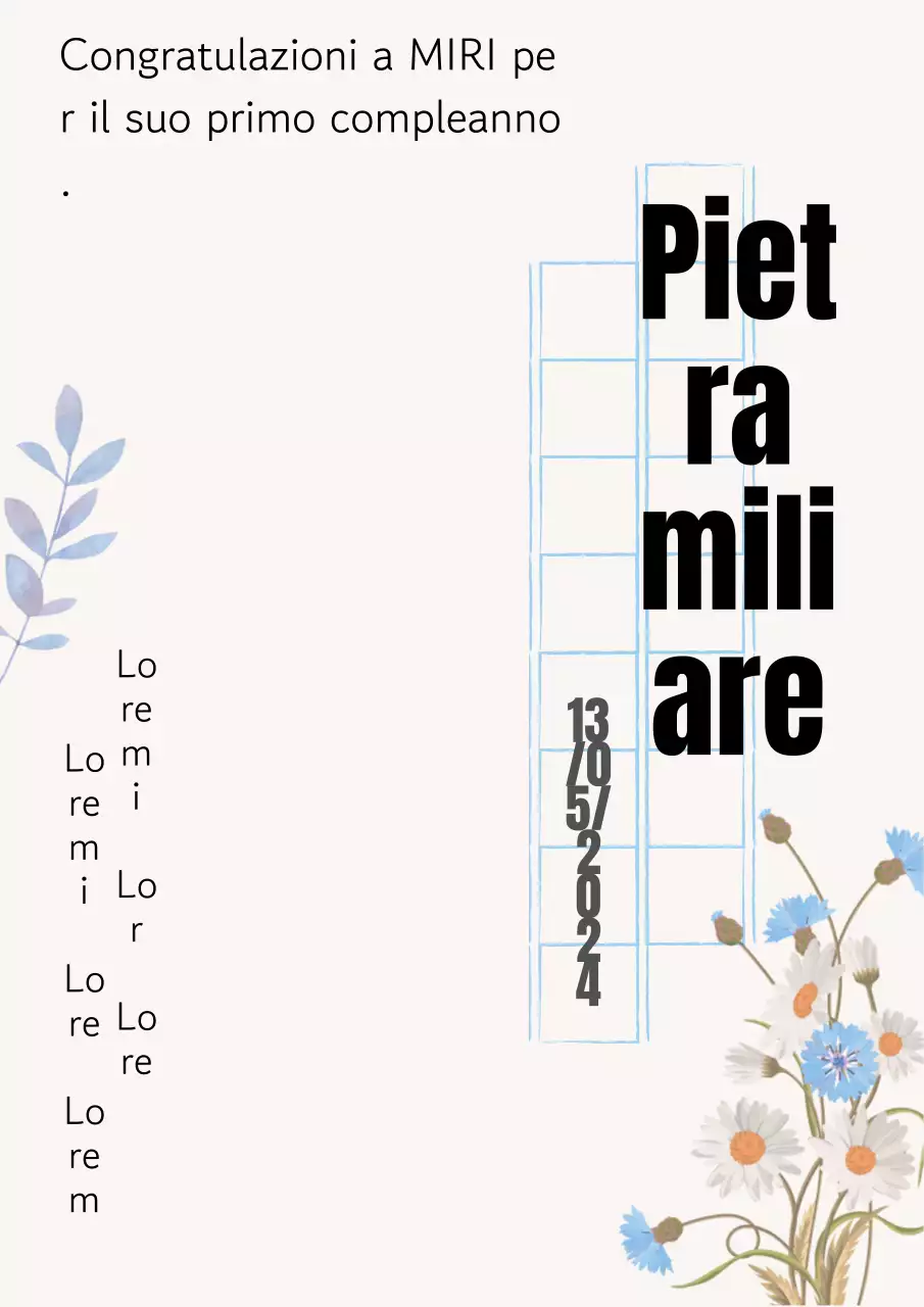 Messaggio di buon compleanno su carta manoscritta vintage