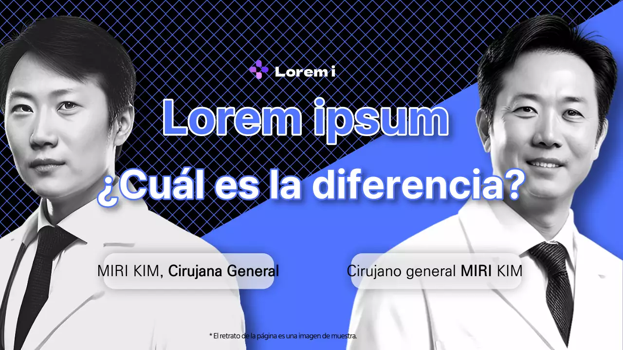 Información médica moderna explicada en azul marino y blanco y negro