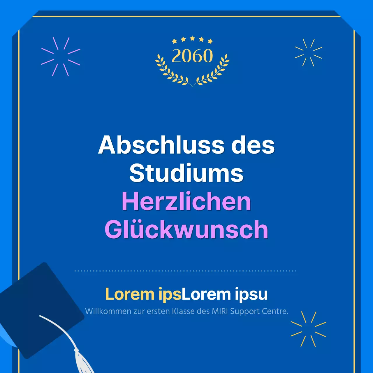 Ein kitschiger blau-gelber Abschlusspfosten