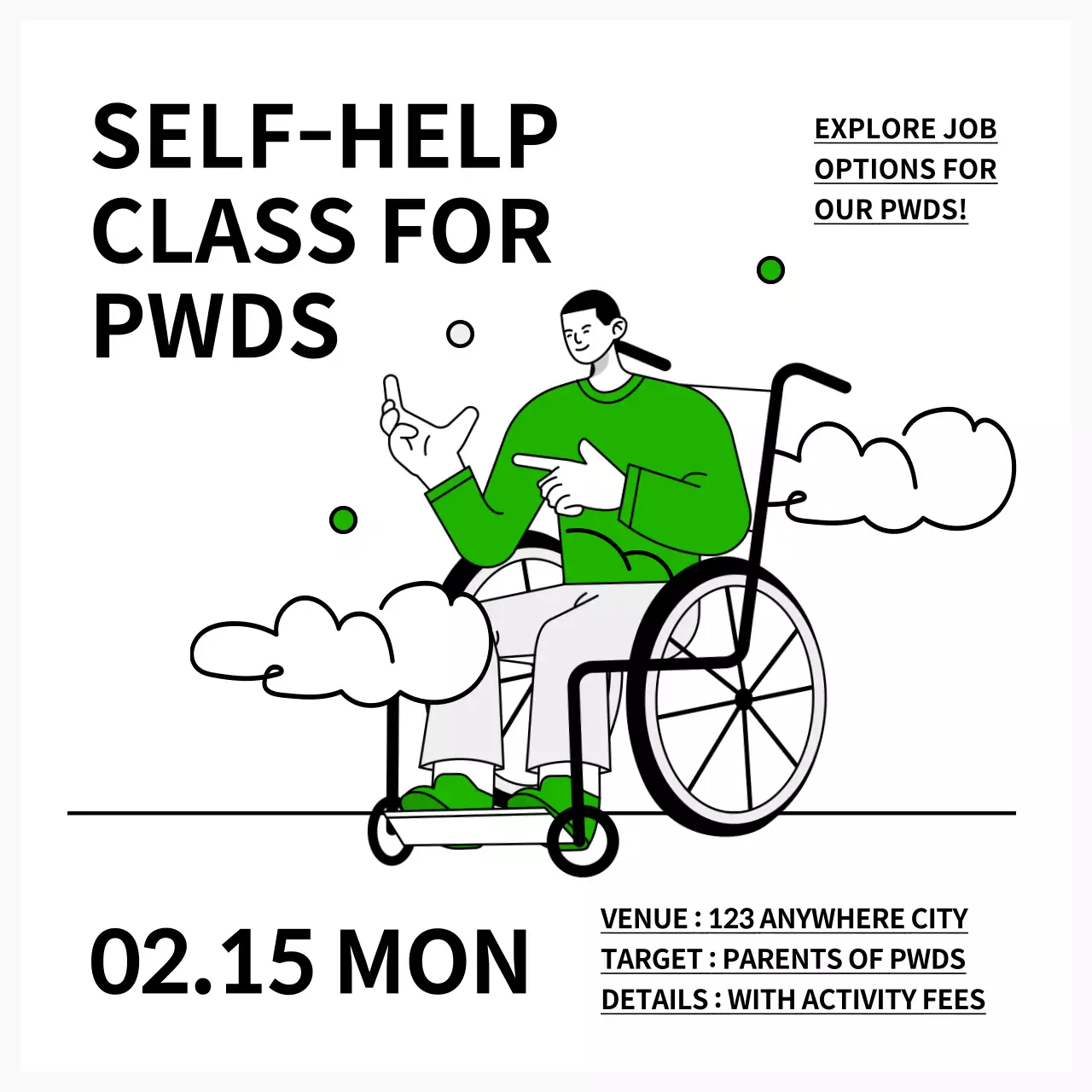 Green Modern Disability Class Invitation Social Media Post