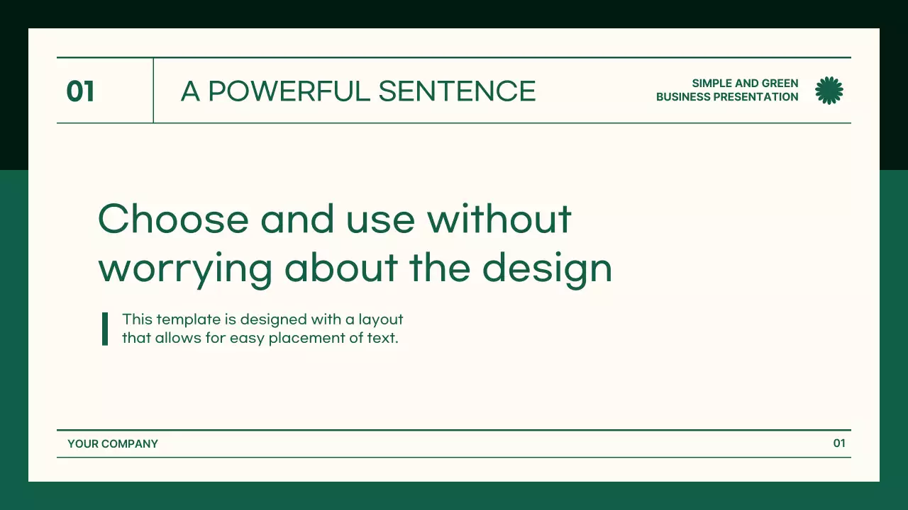 그린 미니멀 비즈니스 프레젠테이션