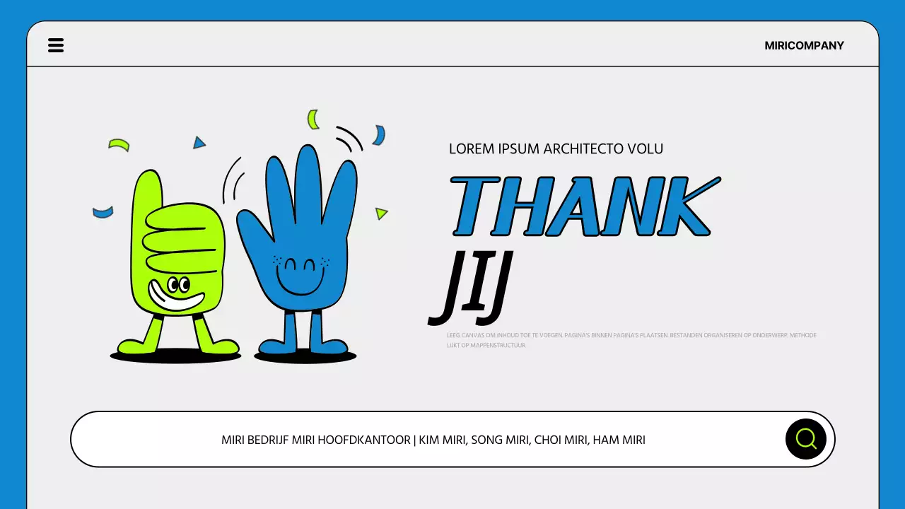 Een eenvoudige agenda voor de startvergadering van een project in blauw en fluorescentie