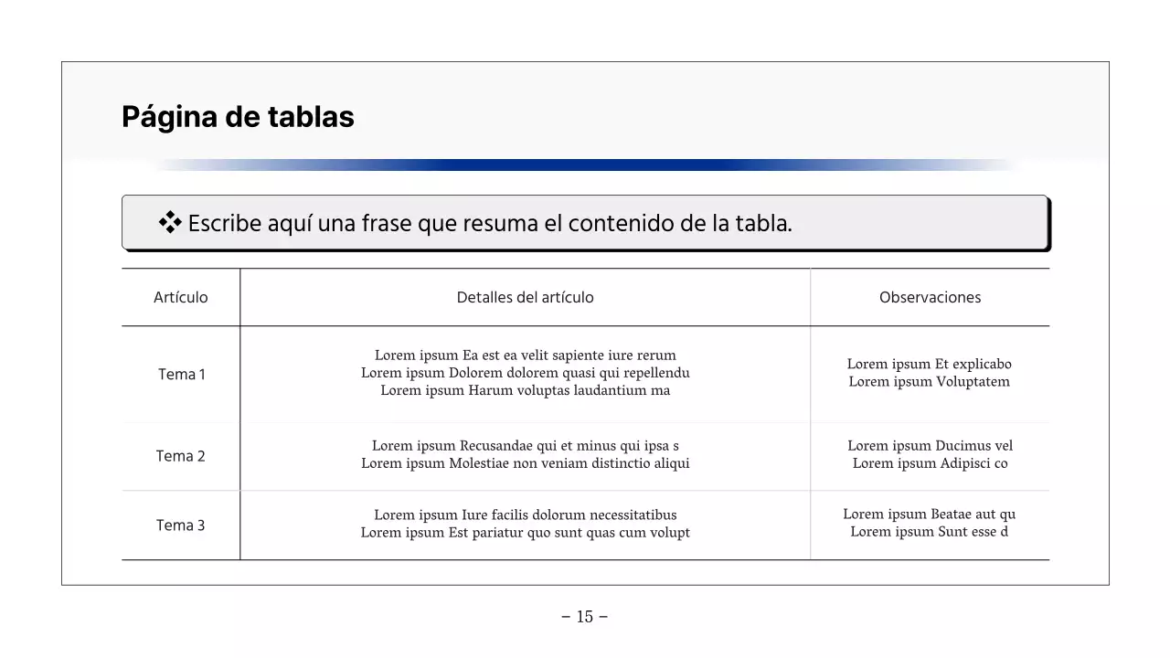Informe básico imprimible en azul marino y gris