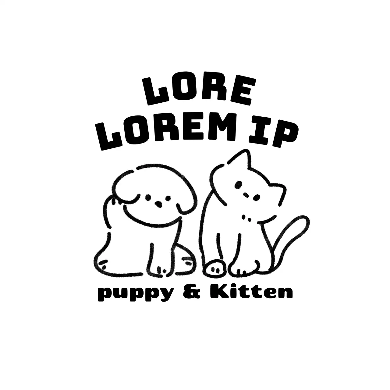 Een dierenwinkel met schattige illustraties