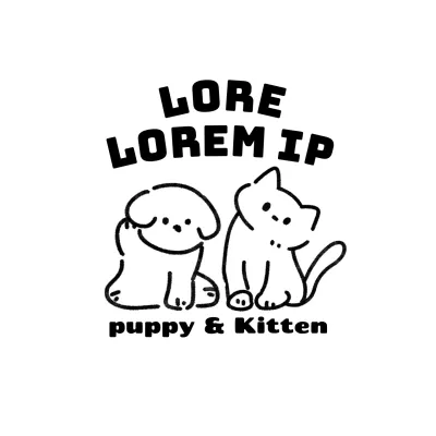 Een dierenwinkel met schattige illustraties