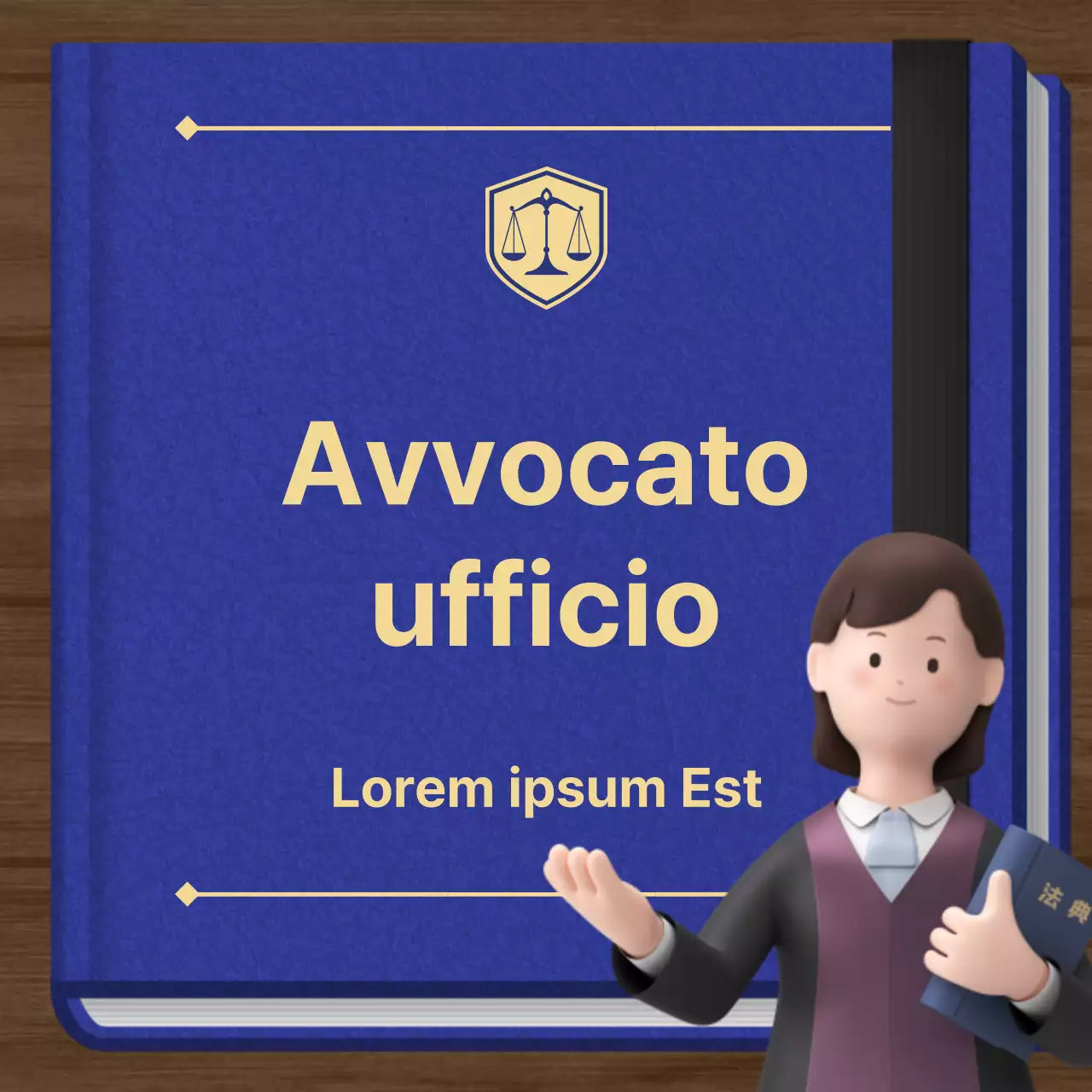Una semplice promozione dello studio legale in blu navy e oro