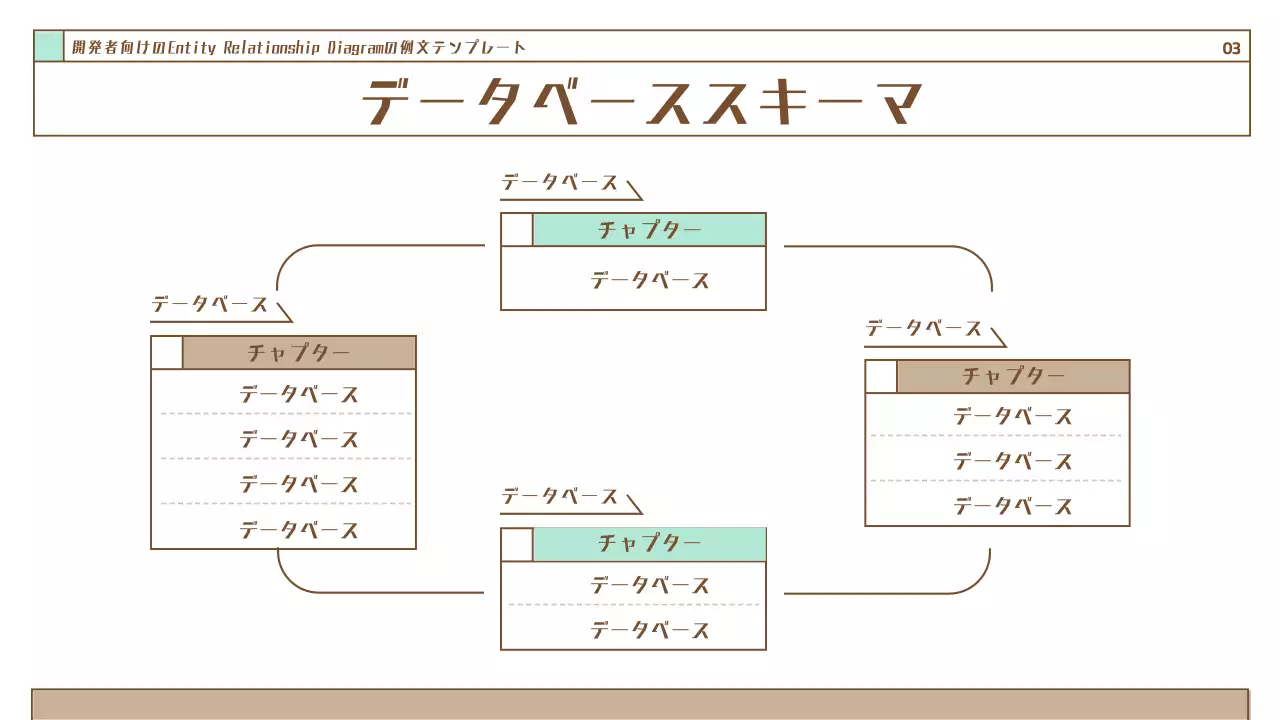 茶色 シンプル データベース 資料 プレゼンテーション