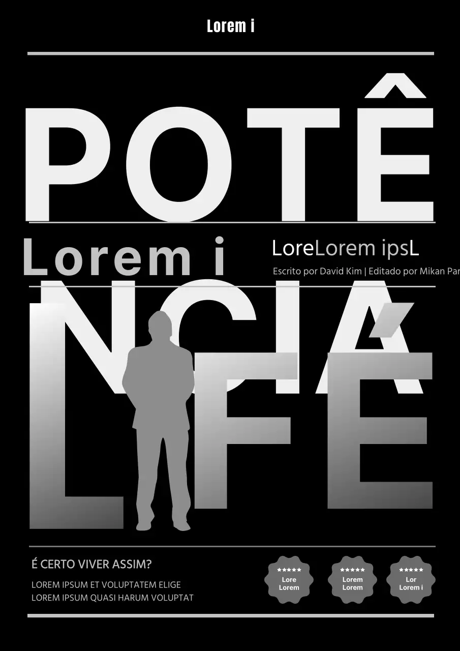 Capa moderna de livro de autoajuda em preto e cinzento