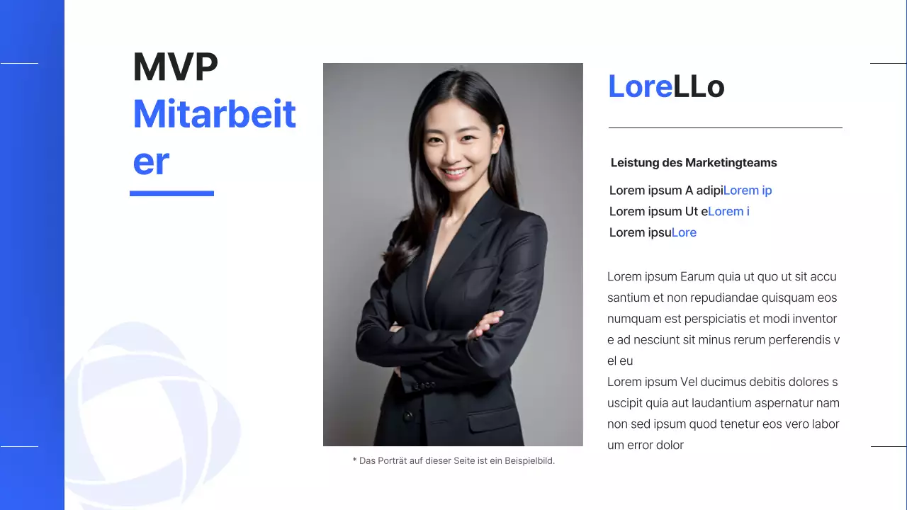 Ein einfacher Leistungsbericht zum Jahresende in Blau