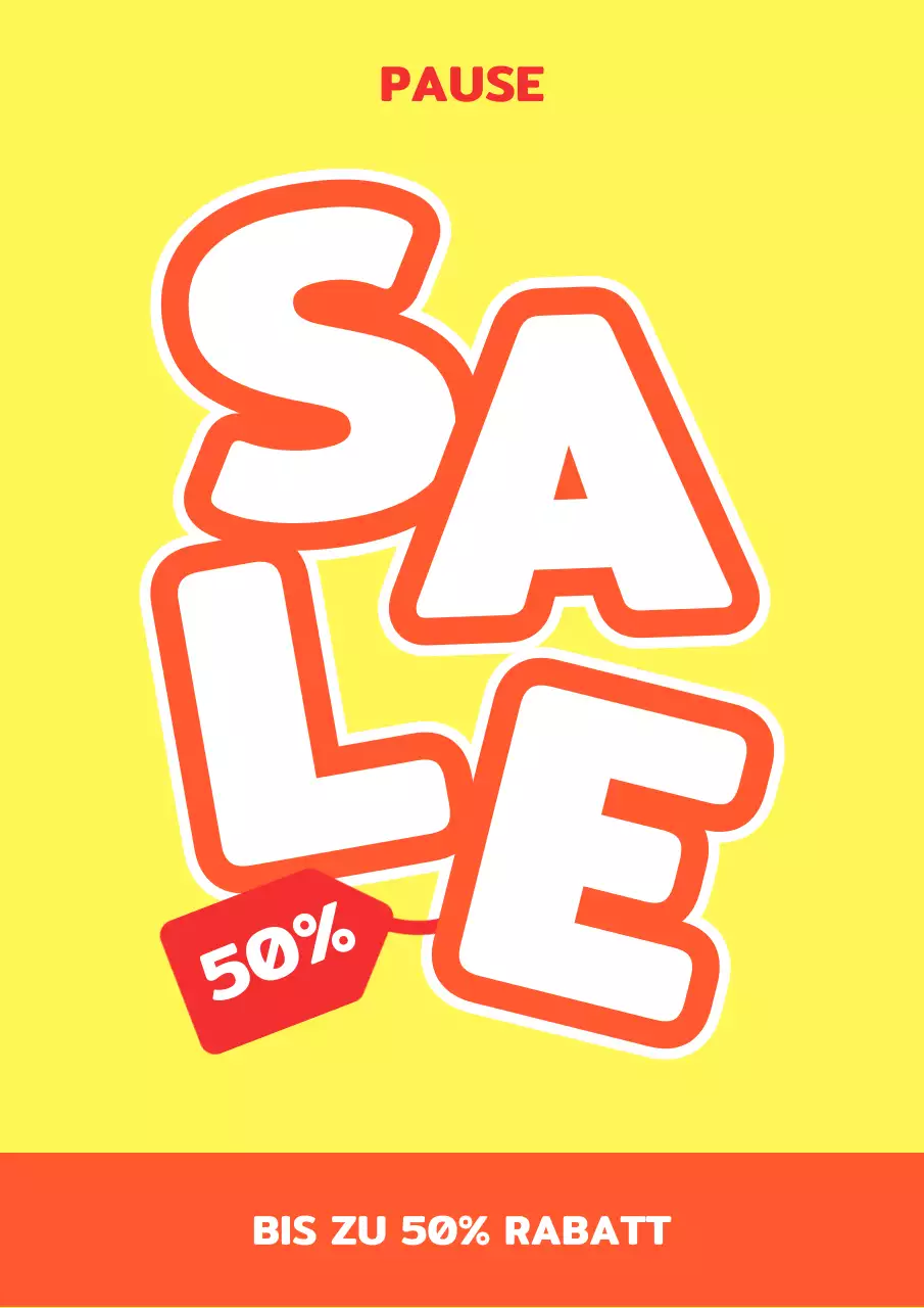 Gelbe prominente Verkaufsanzeige