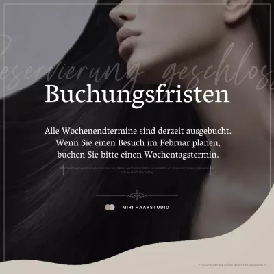 Letzter Aufruf für beige und schwarze Luxusfriseurtermine