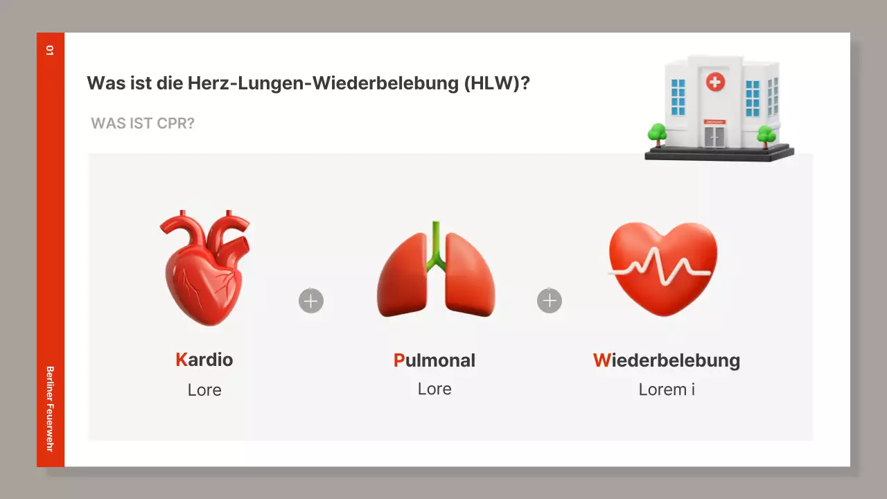 Einfache rote und braune CPR-Schulungsmaterialien