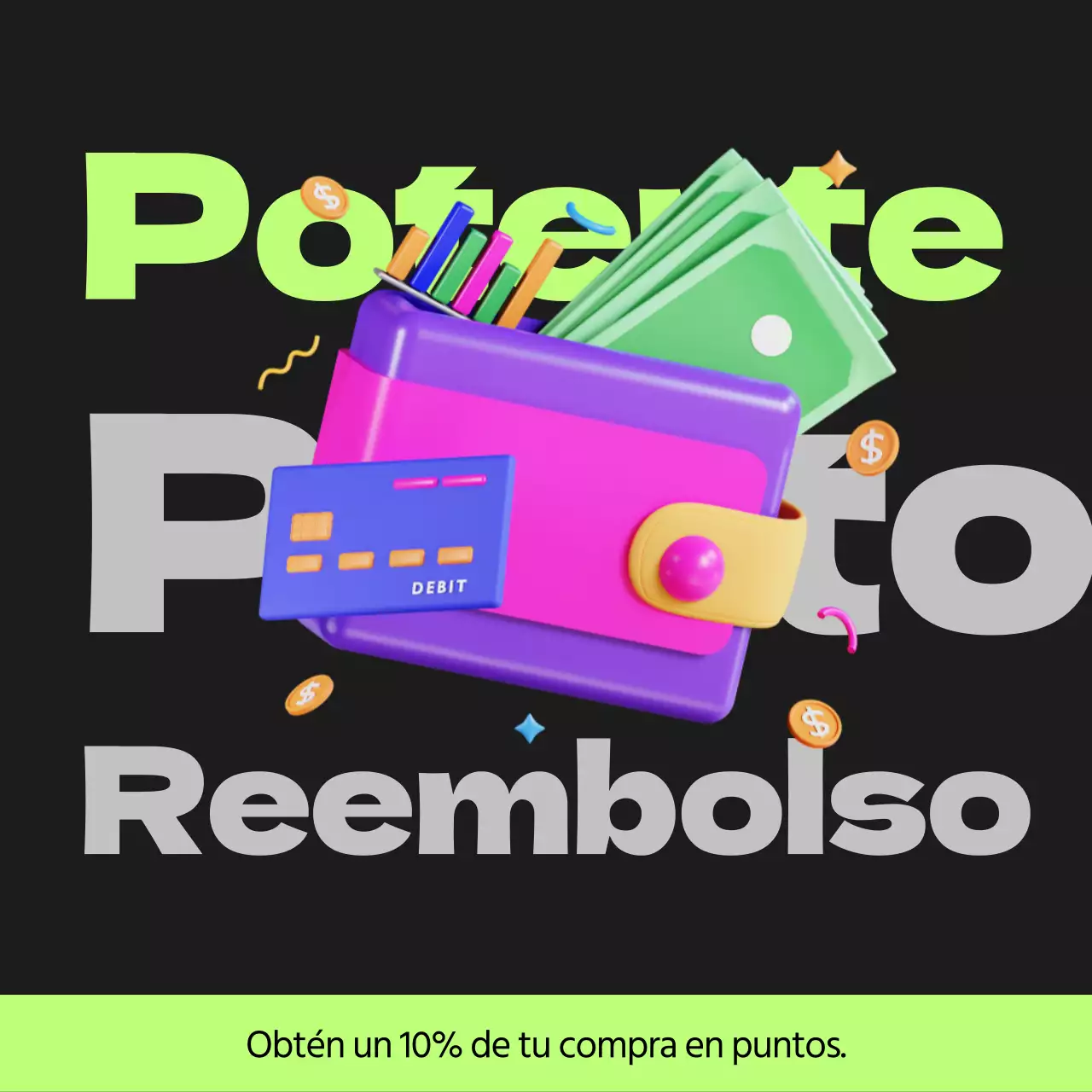 Cyberpunk points payback post en negro y verde lima