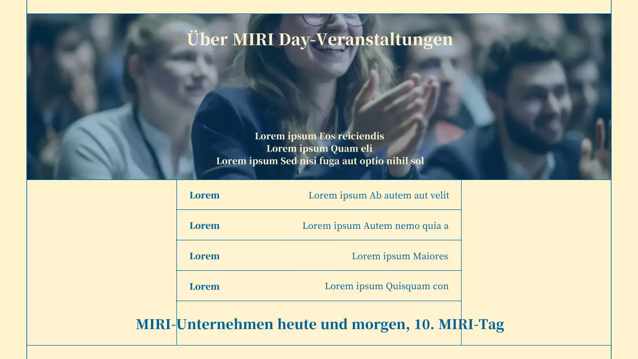 Minimalistischer Newsletter für Unternehmensdienstleistungen in Beige und Blau