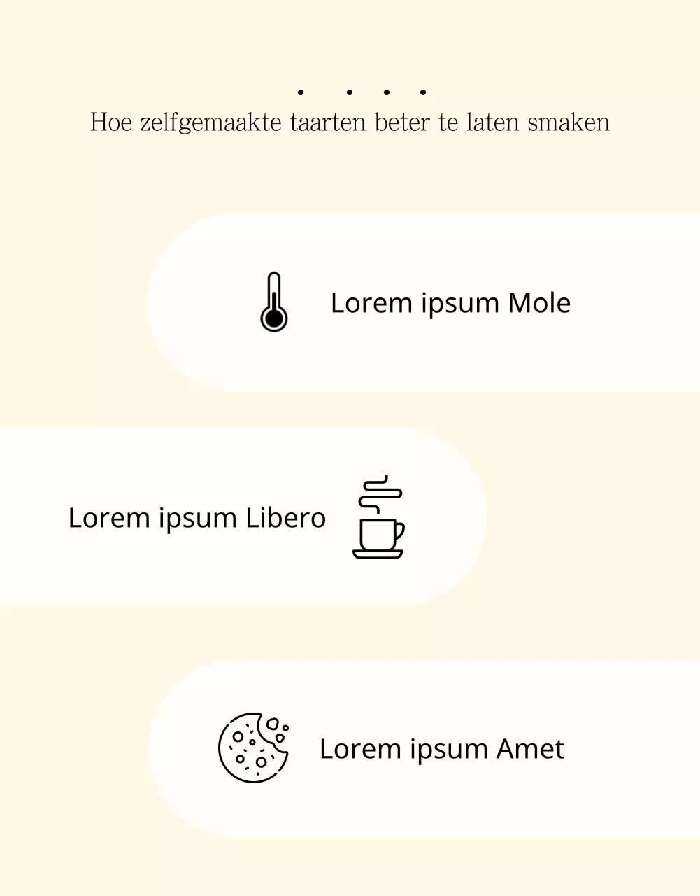 Aankondiging van de verkoop van een eenvoudige beige en ivoorkleurige taart