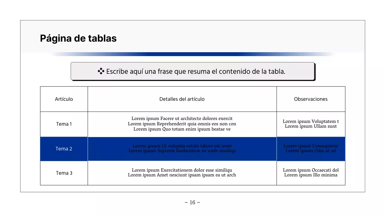 Informe básico imprimible en azul marino y gris