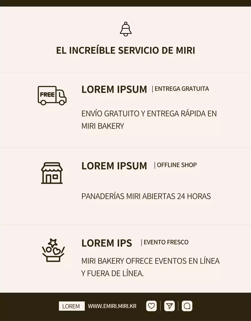 Promueva un evento de pastelería moderno en negro y beige