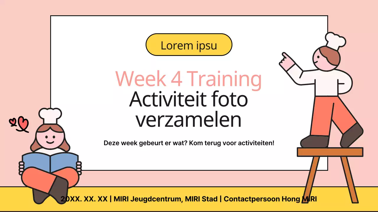 Geel met roze middenpresentatie