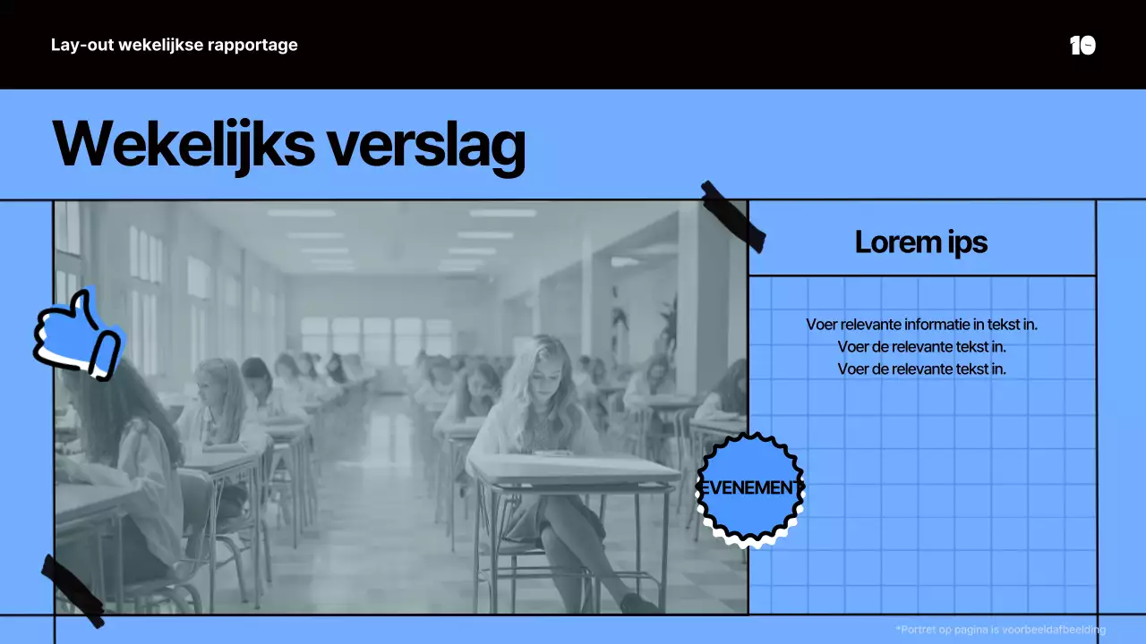 Kitscherig vergadermateriaal in blauw