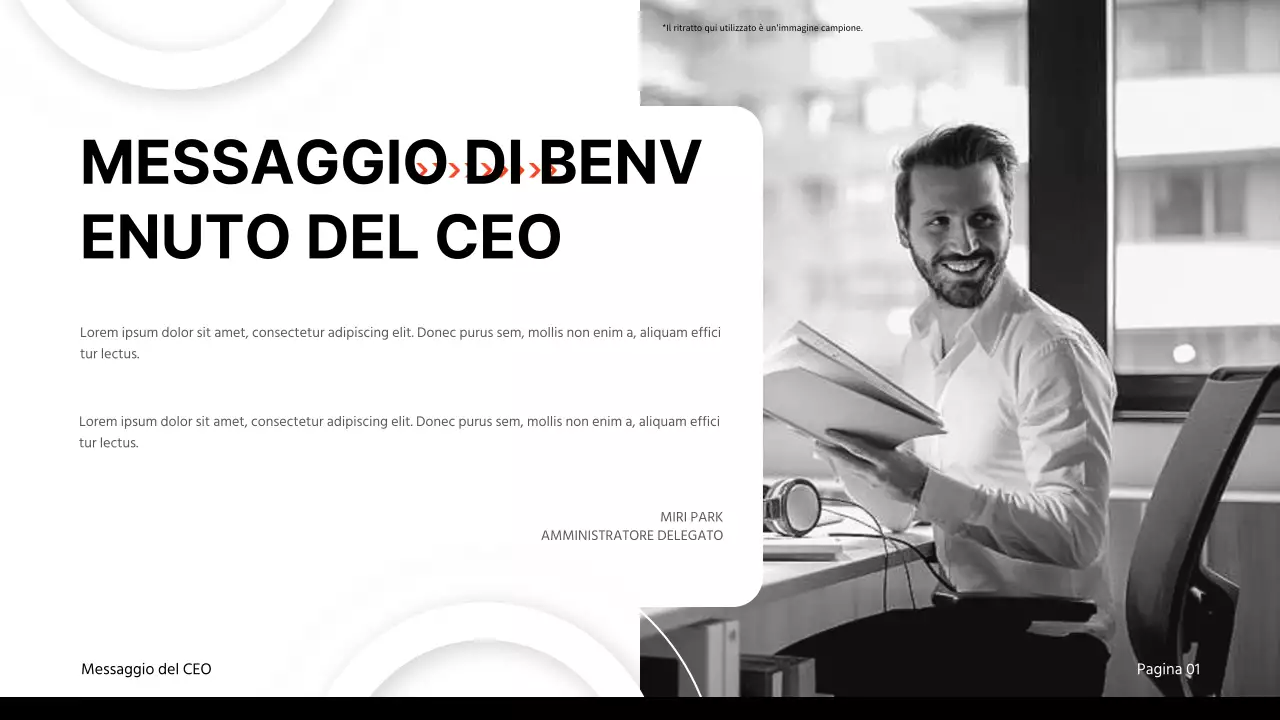 Materiale per relazioni aziendali classiche in nero e rosso