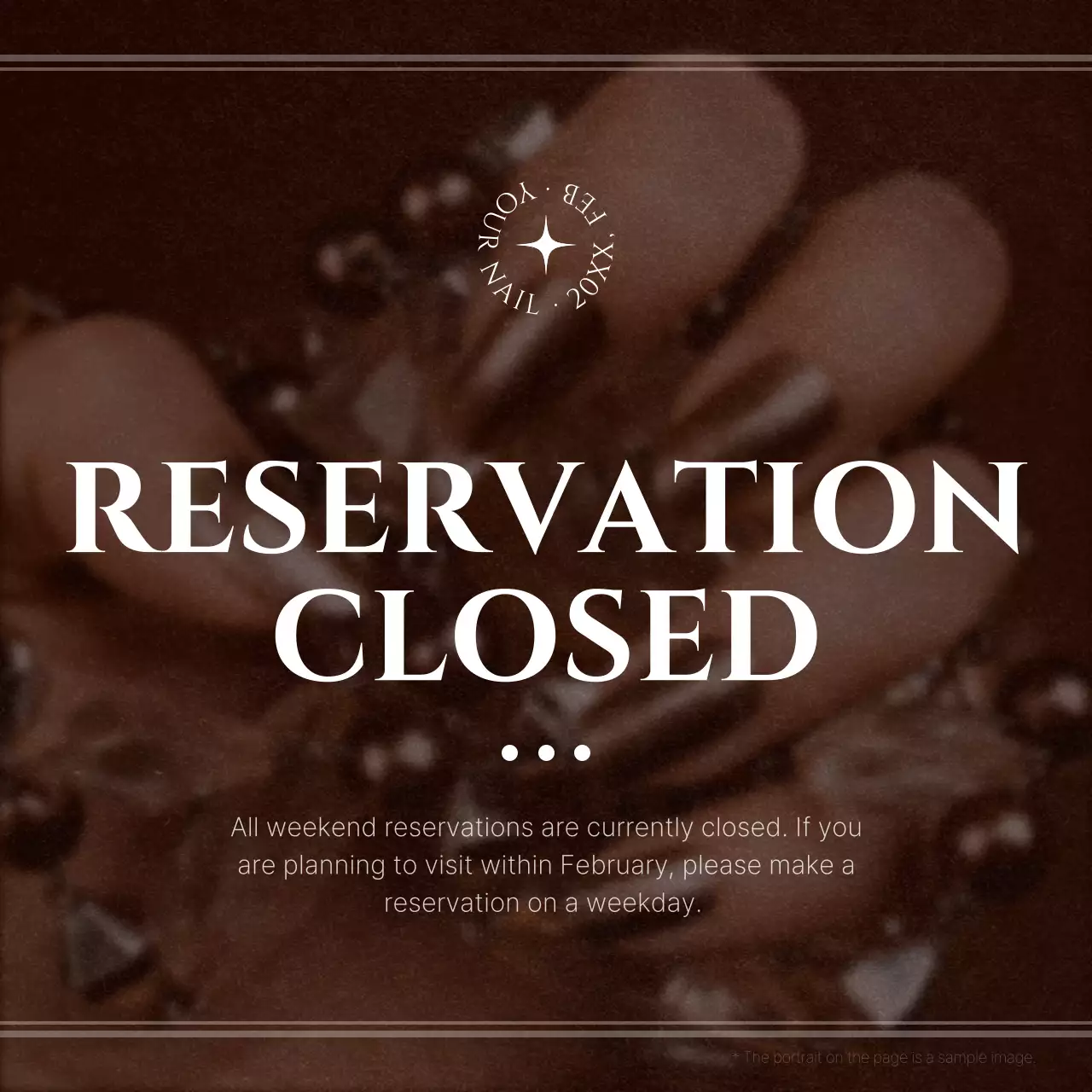 Brown Elegant Reservation Notice Social Media Post