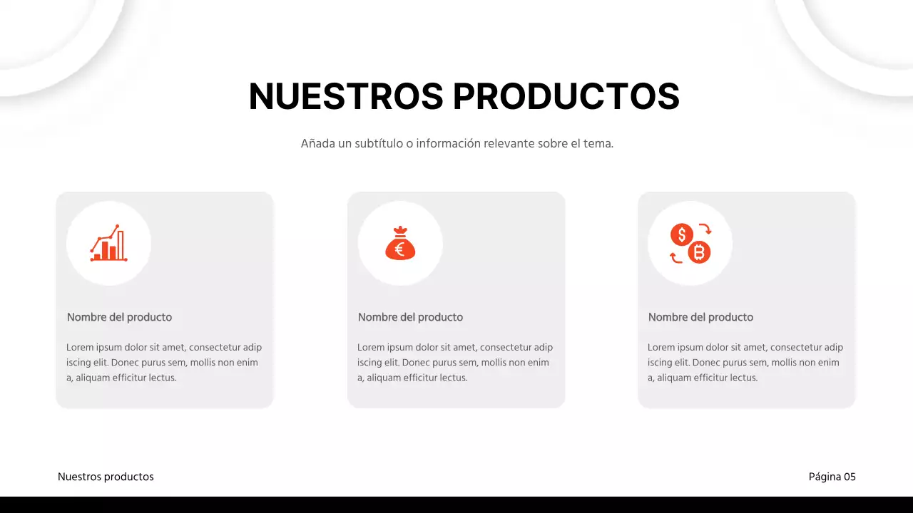 Material clásico para informes comerciales en negro y rojo