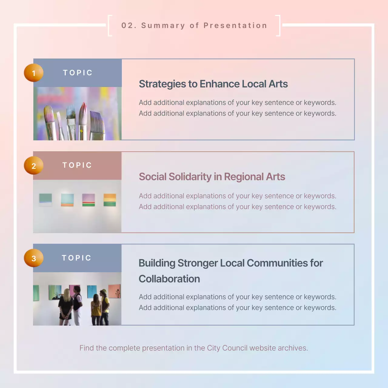A simple pink and light blue meeting results report